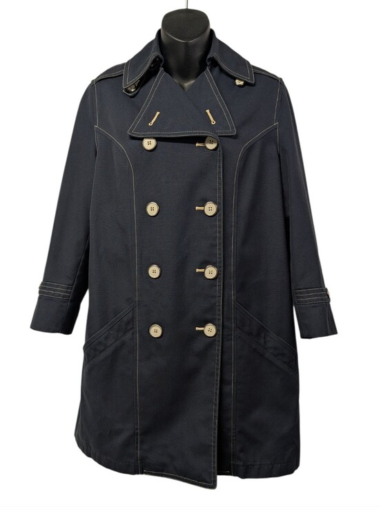 Misty Harbor Ltd. Jackets & Blazers - Misty Harbor Ltd. Navy Double-Breasted Trench Coat Lined Pockets Sz 7 Junior